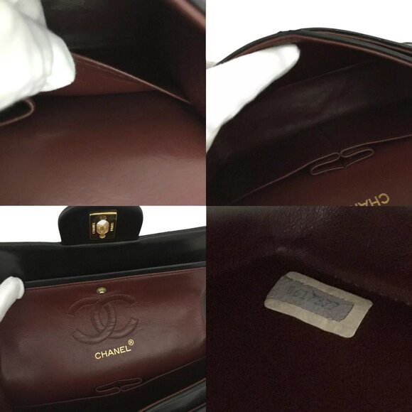 2842960BG (X6) Chanel Shoulder Bag Double Flap 23 Quilted Black Lambskin w/Chai - Picture 11 of 12